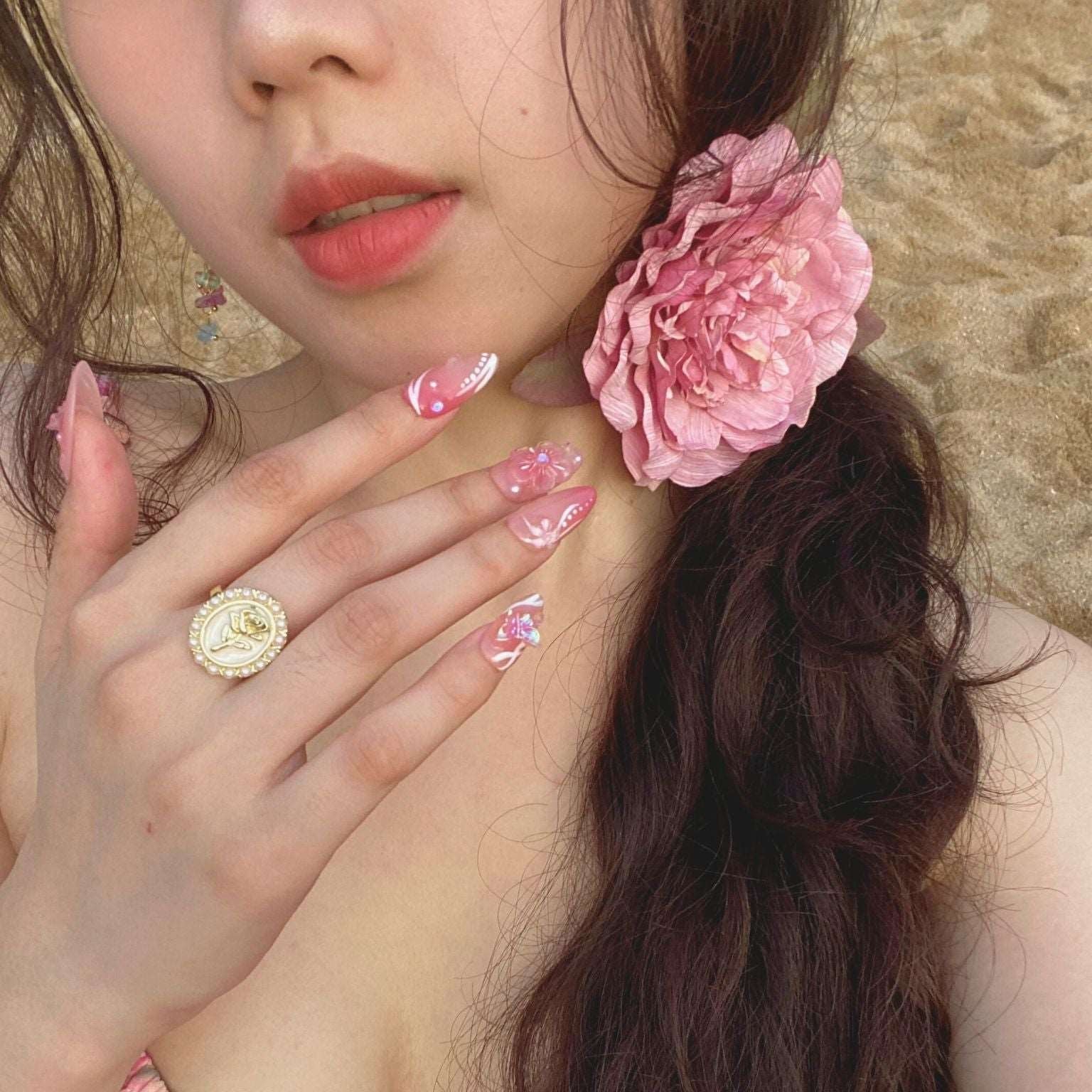 Floral Dreamland - Ersa Nails Nude Pink PressOnNails