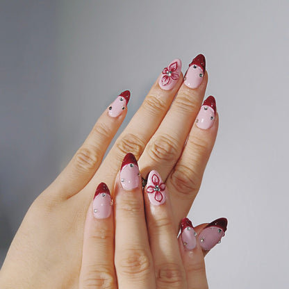 Amour de Fleur - Ersa Nails Pink Red PressOnNails