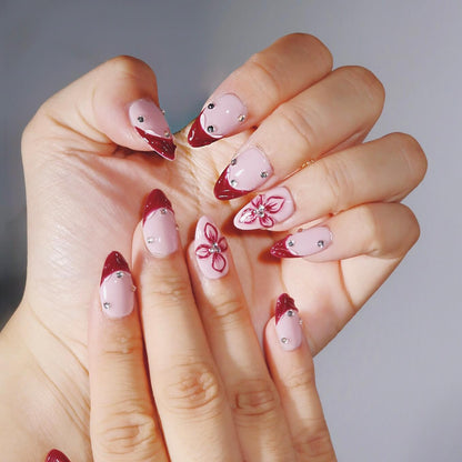 Amour de Fleur - Ersa Nails Pink Red PressOnNails