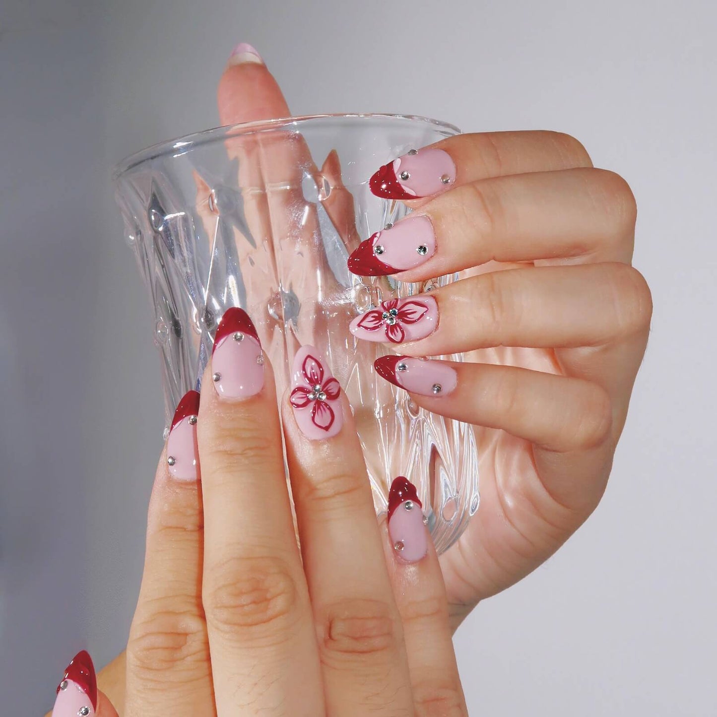 Amour de Fleur - Ersa Nails Pink Red PressOnNails