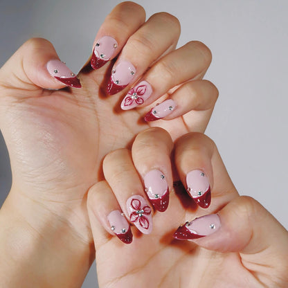 Amour de Fleur - Ersa Nails Pink Red PressOnNails