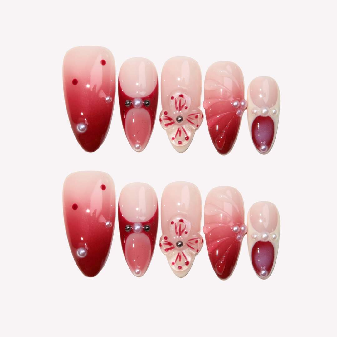 Blooming Rouge - Ersa Nails Nude Red PressOnNails