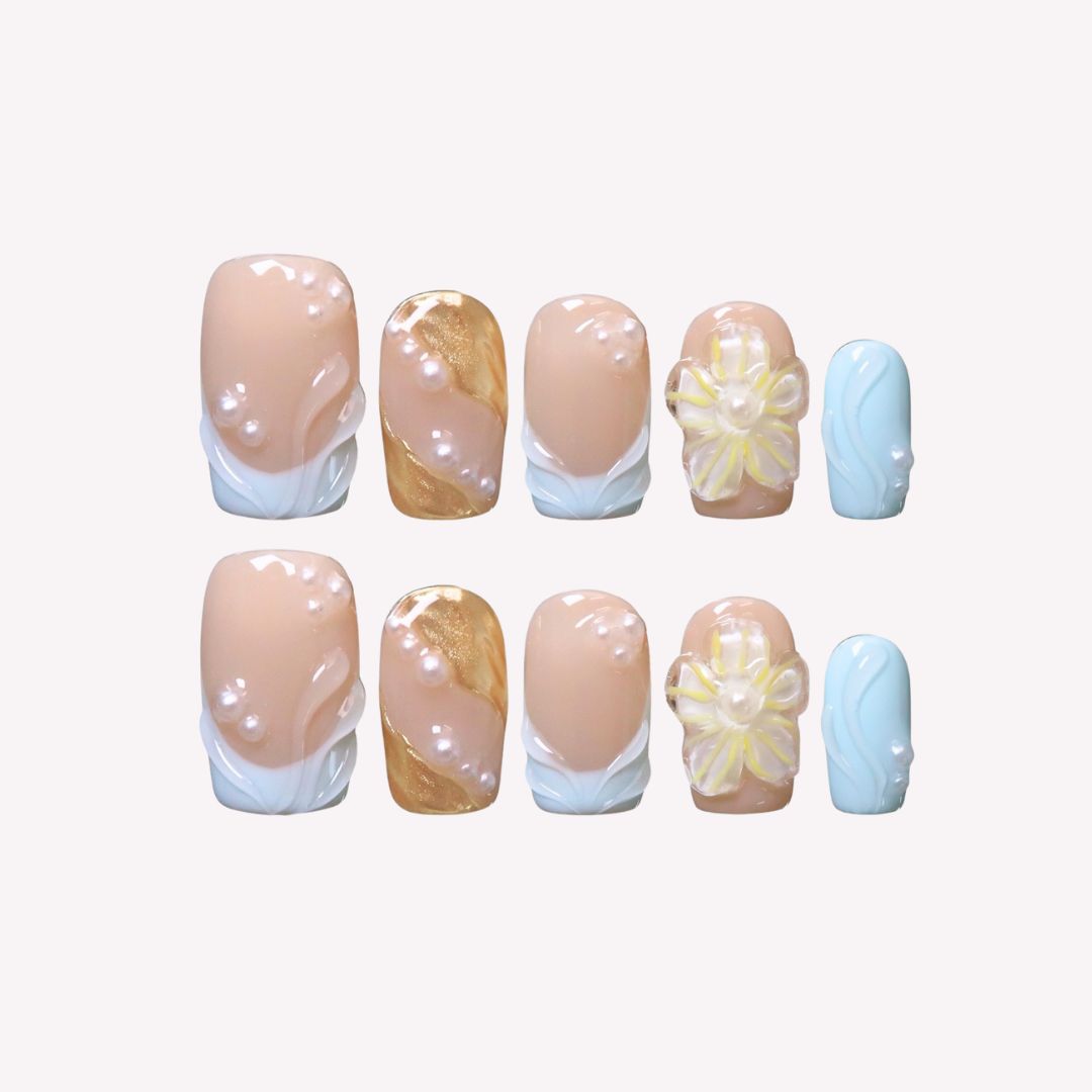 Blue Hawaii - Ersa Nails Nude Blue PressOnNails