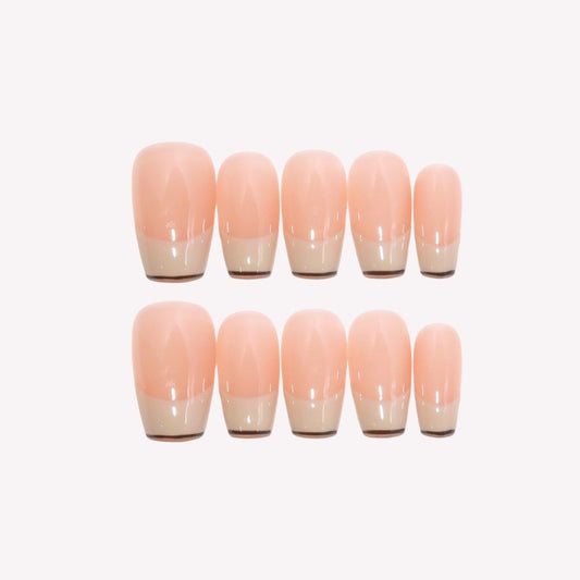 Elegant Moments - Ersa Nails Nude White Short Coffin PressOnNails