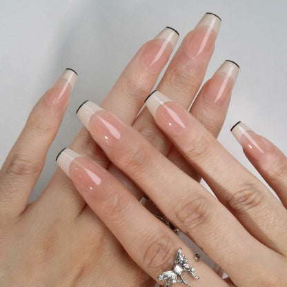 Elegant Moments - Ersa Nails Nude White Short Coffin PressOnNails