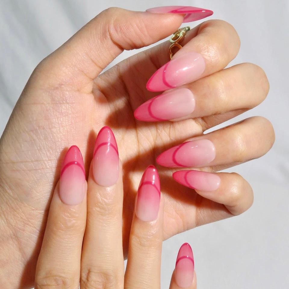 Eternal Flame - Ersa Nails Pink Nude Med Almond PressOnNails