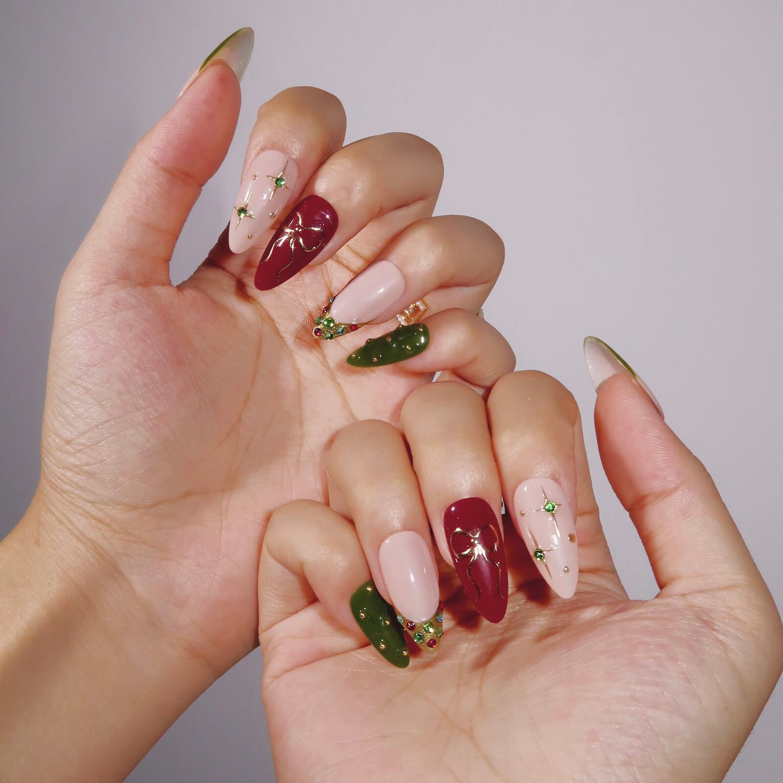 Evergreen Bliss - Ersa Nails Nude Red Jade PressOnNails