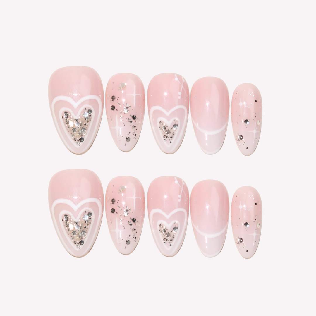 Fantasia Forever - Ersa Nails Pink White PressOnNails