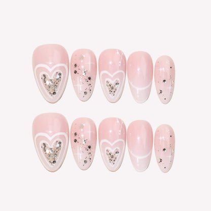 Fantasia Forever - Ersa Nails Pink White PressOnNails