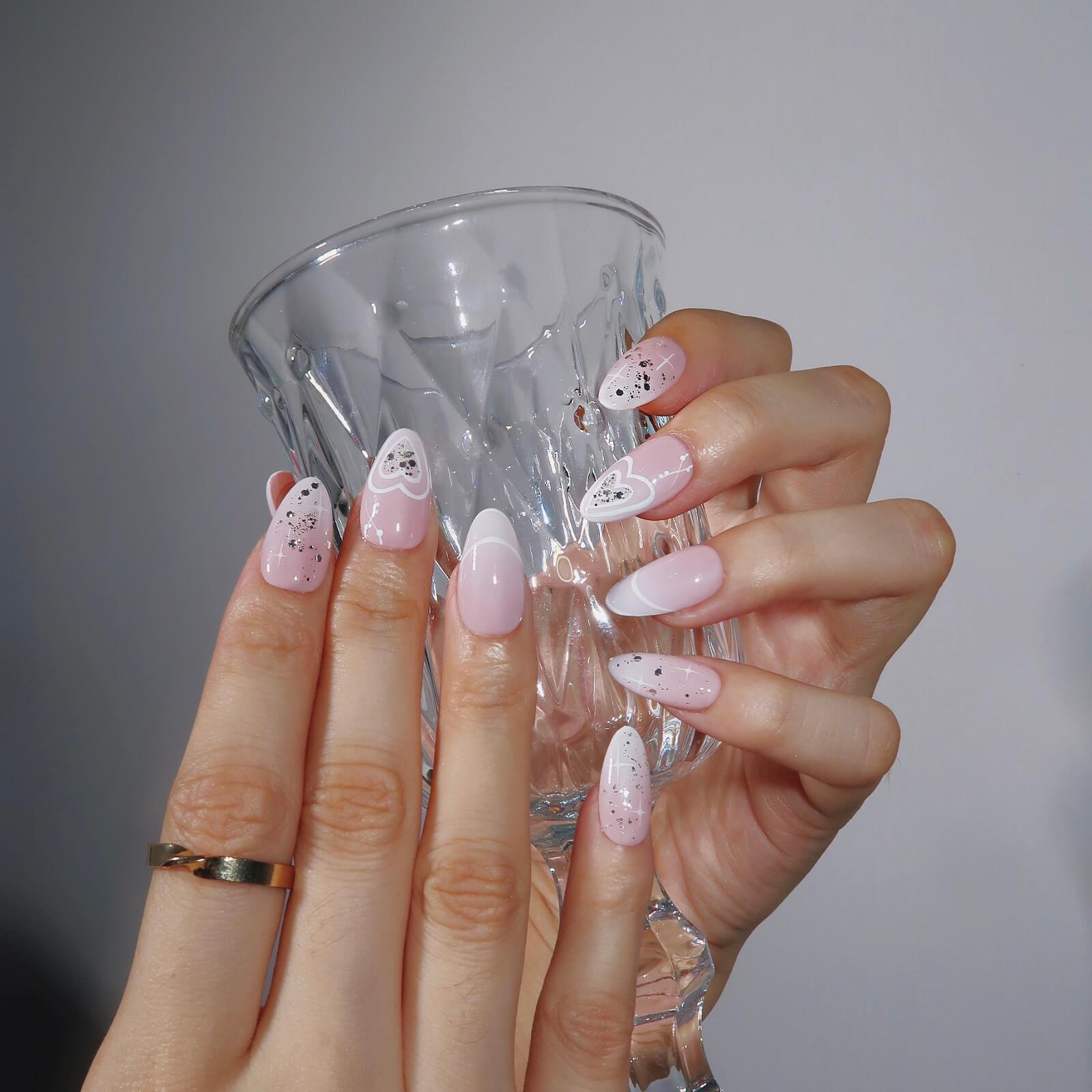 Fantasia Forever - Ersa Nails Pink White PressOnNails