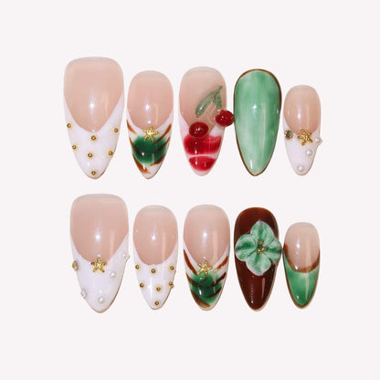 Garden of Secrets - Ersa Nails Nude White Jade PressOnNails