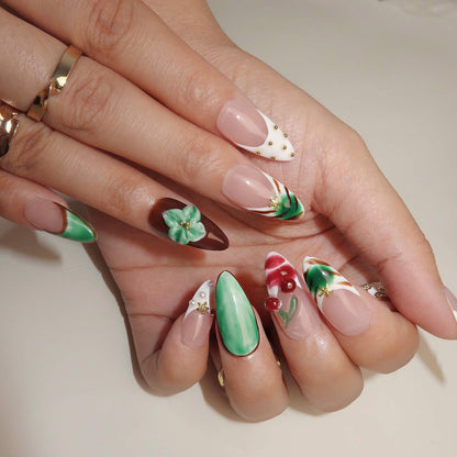 Garden of Secrets - Ersa Nails Nude White Jade PressOnNails