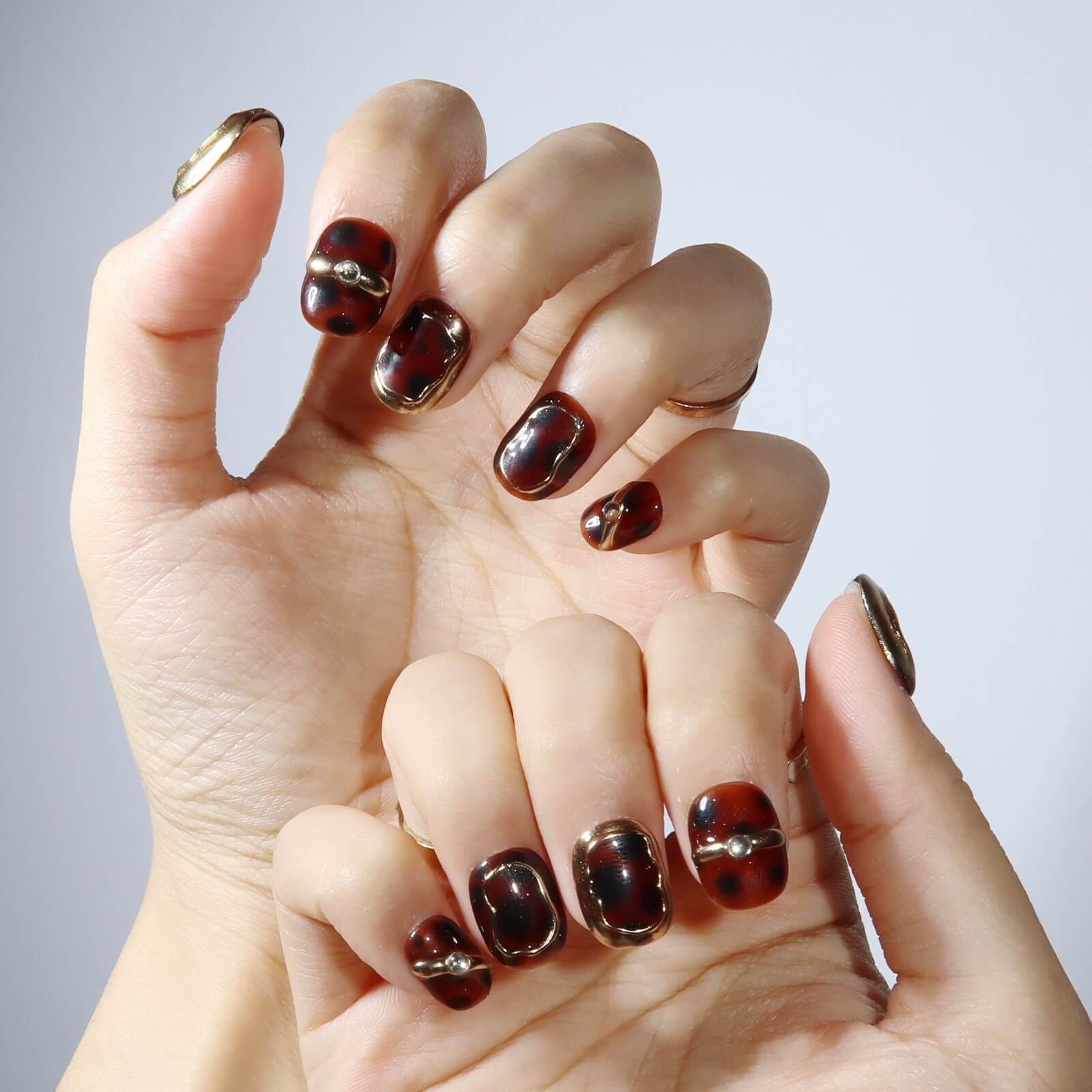 Golden Amber - Ersa Nails Brown Gold PressOnNails