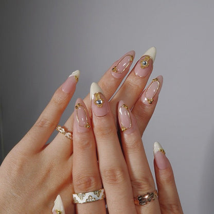 Golden Grace - Ersa Nails Nude White Gold PressOnNails