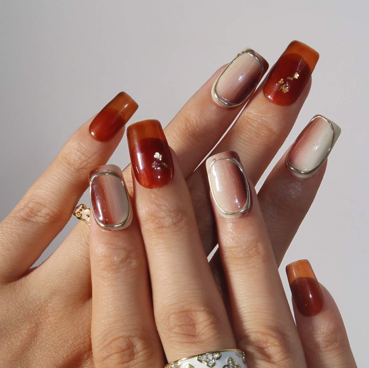 Golden Harvest - Ersa Nails Red Brown PressOnNails