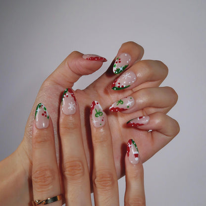 Holly Jolly - Ersa Nails Nude Red Jade PressOnNails