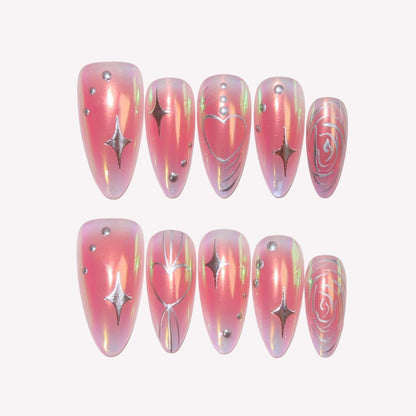 Love Aura - Ersa Nails Pink Mid Almond PressOnNails