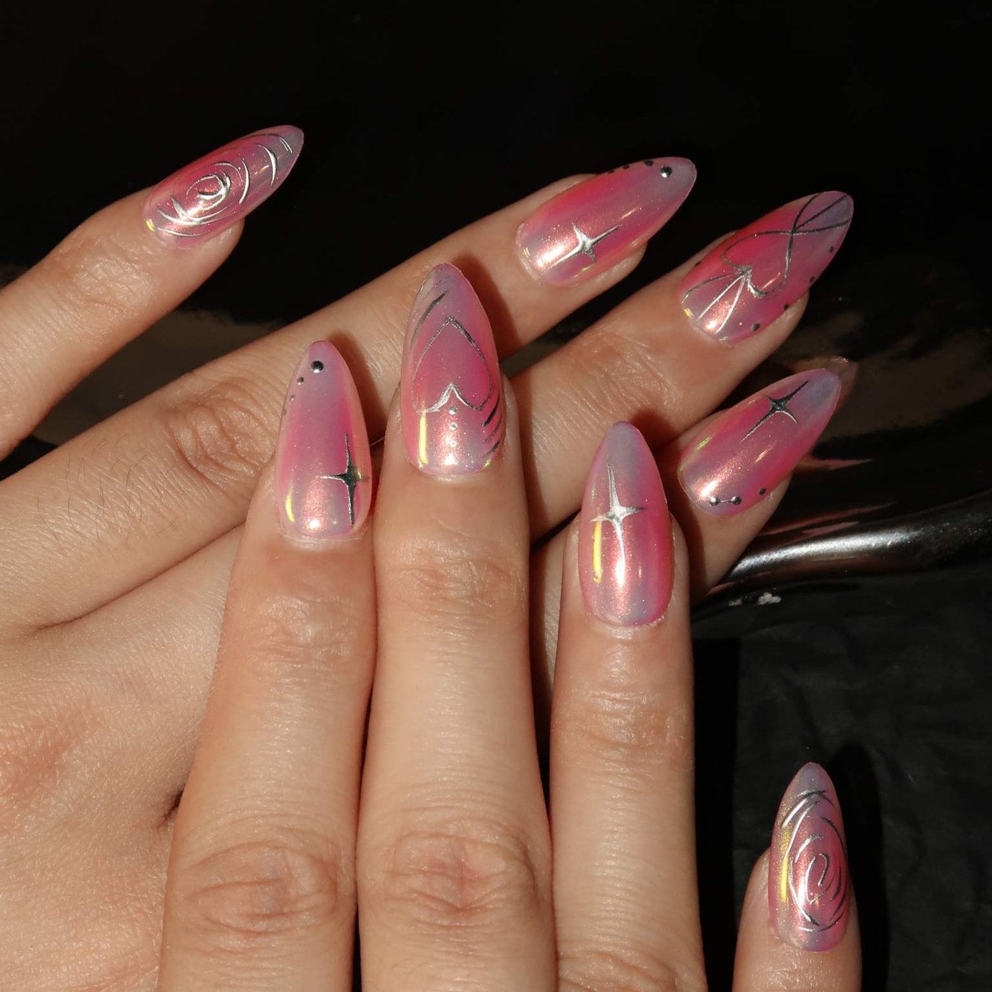 Love Aura - Ersa Nails Pink Mid Almond PressOnNails