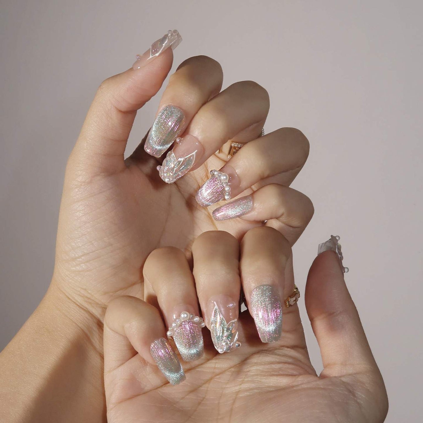 Mermaid's Melody - Ersa Nails Pink Nude PressOnNails