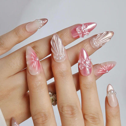 Miss Underwater - Ersa Nails Pink Nude Med Almond PressOnNails