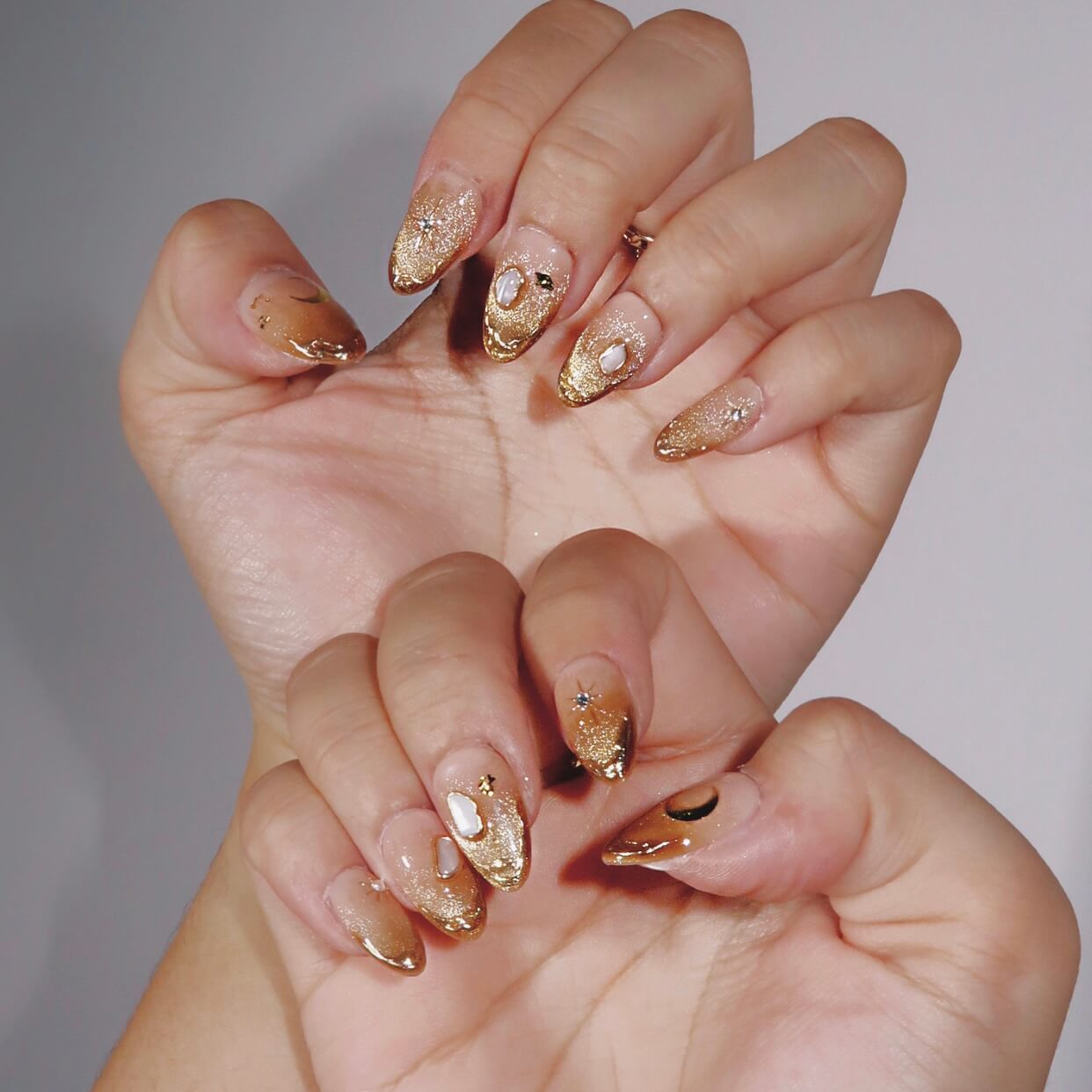 Shimmering Bliss - Ersa Nails Nude Gold PressOnNails