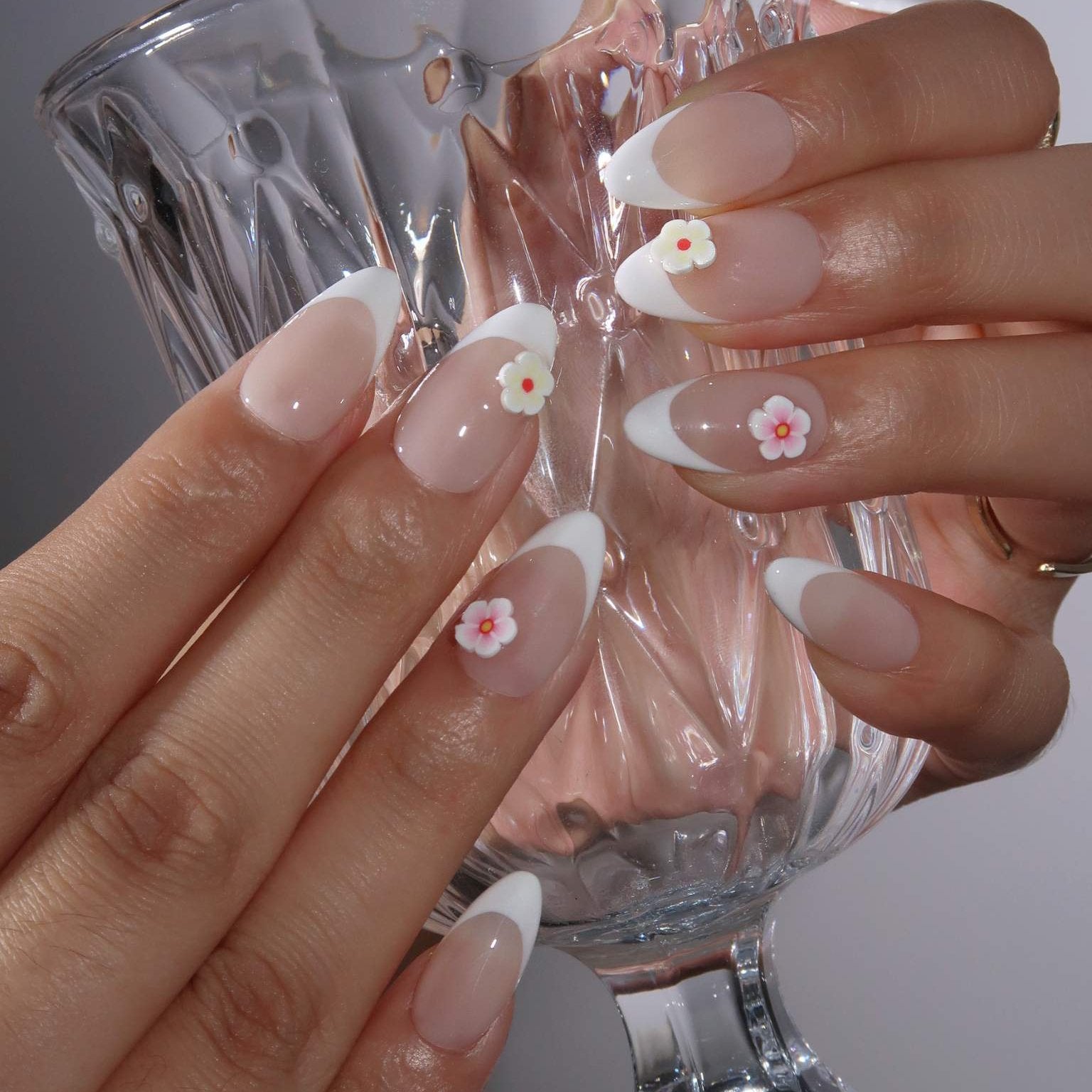 Small Blessings - Ersa Nails Nude White Pink PressOnNails