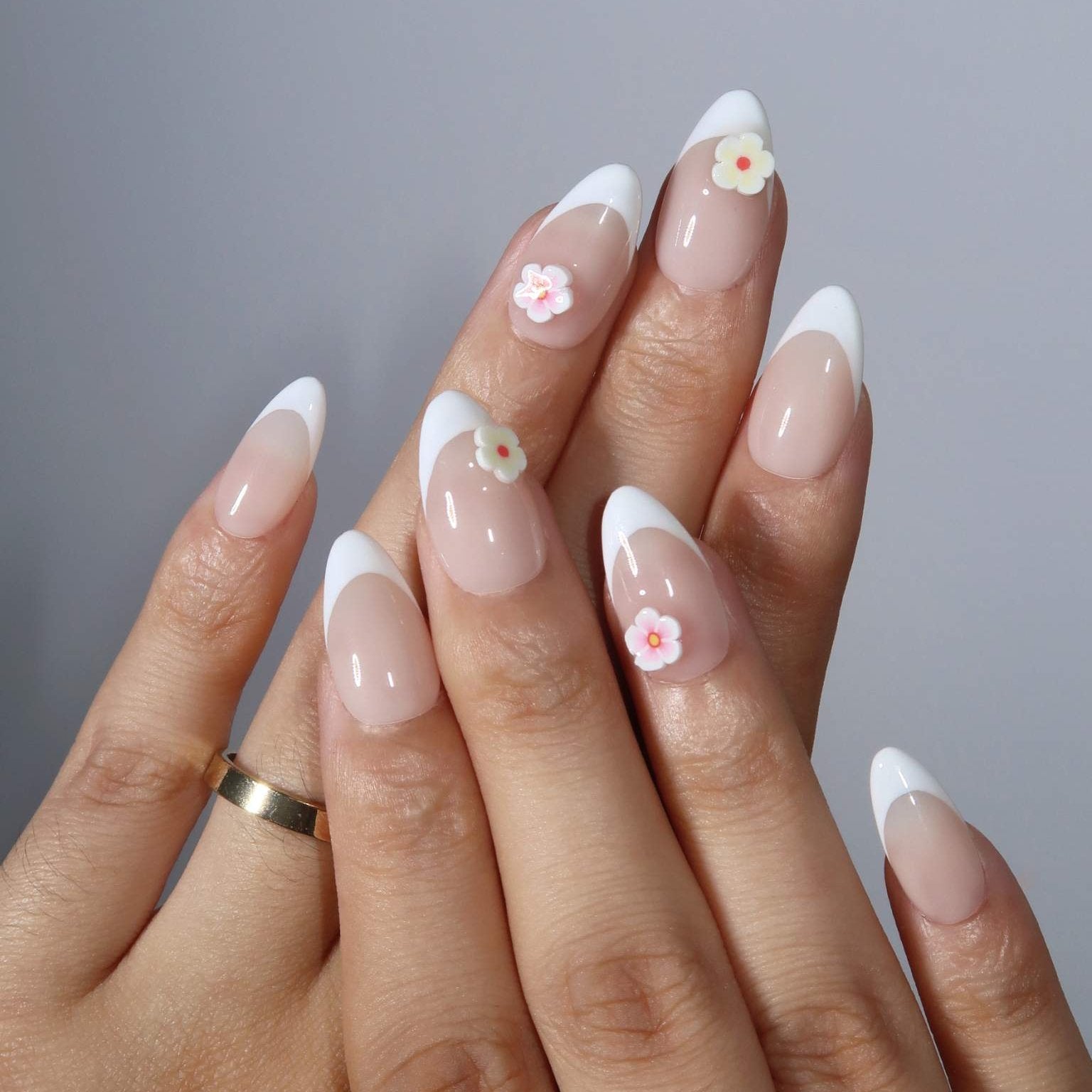 Small Blessings - Ersa Nails Nude White Pink PressOnNails