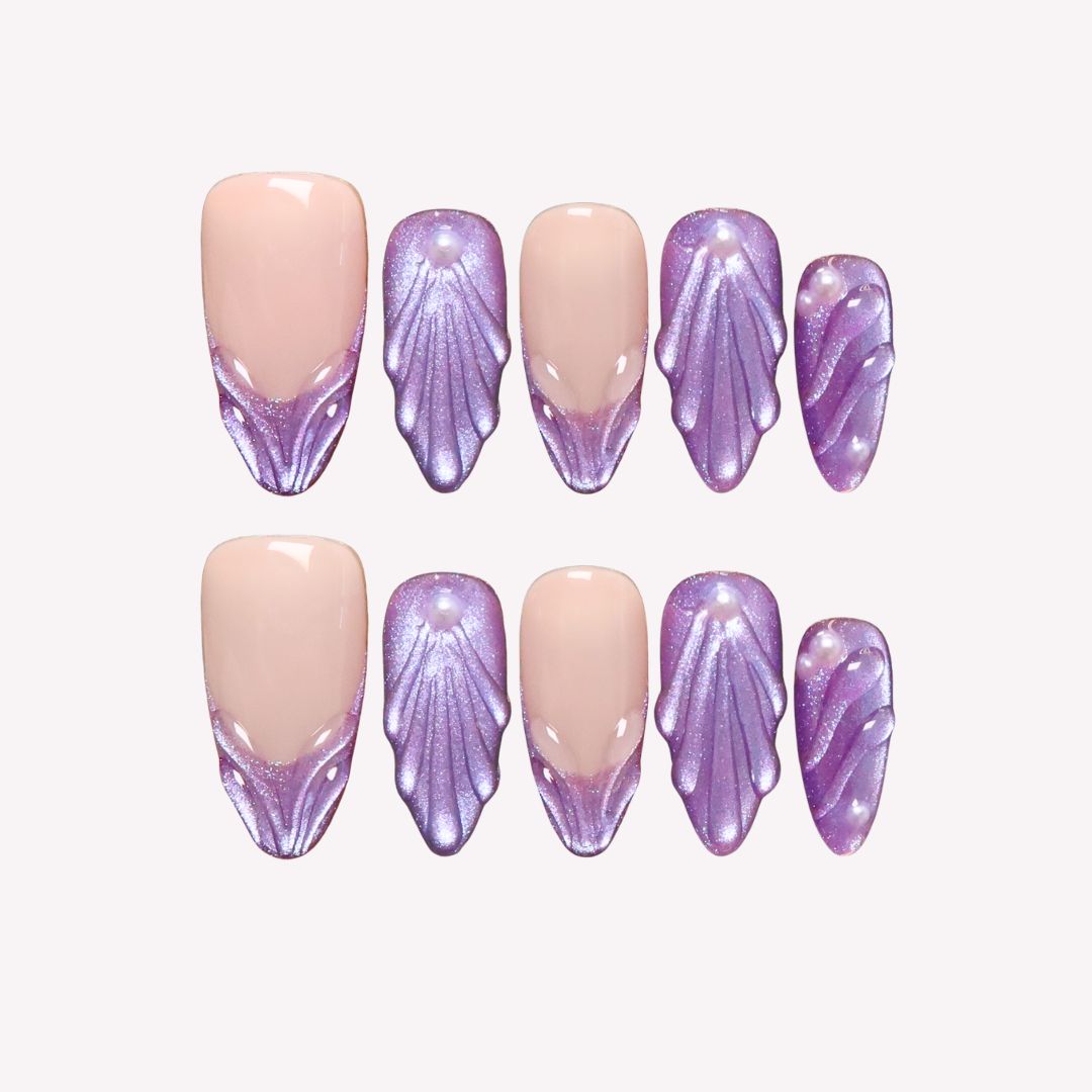 Starry Enchantress - Ersa Nails Nude Purple PressOnNails