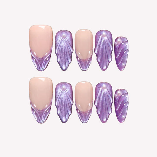 Starry Enchantress - Ersa Nails Nude Purple PressOnNails