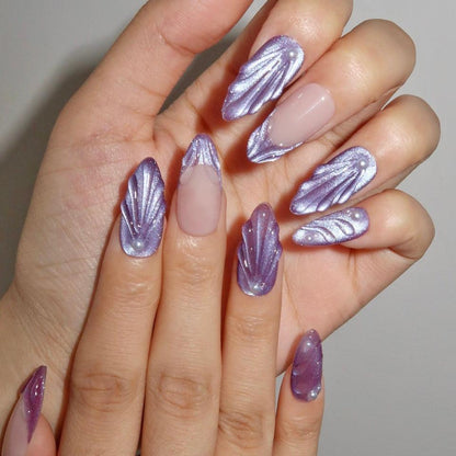 Starry Enchantress - Ersa Nails Nude Purple PressOnNails