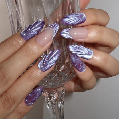 Starry Enchantress - Ersa Nails Nude Purple PressOnNails