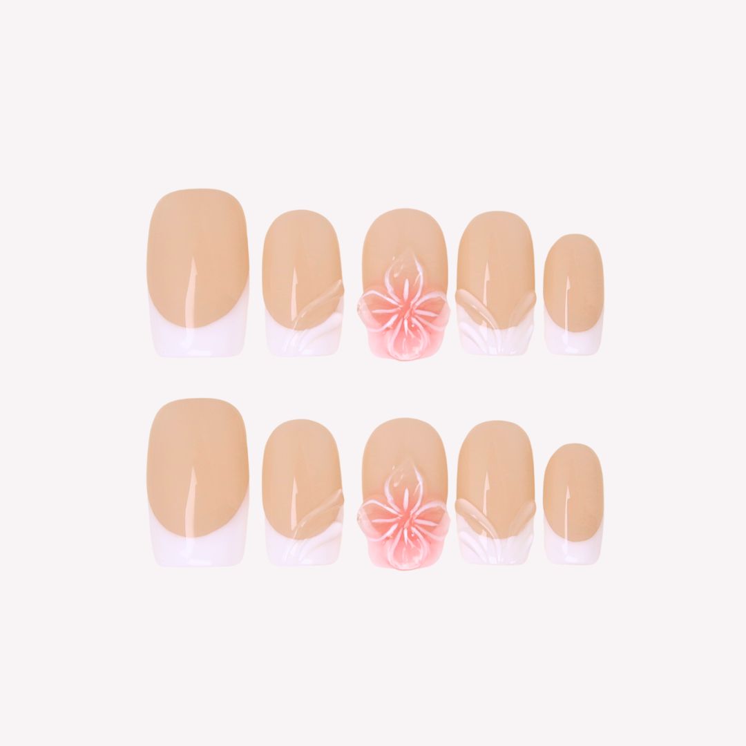 Timeless Beauty - Ersa Nails Nude White PressOnNails