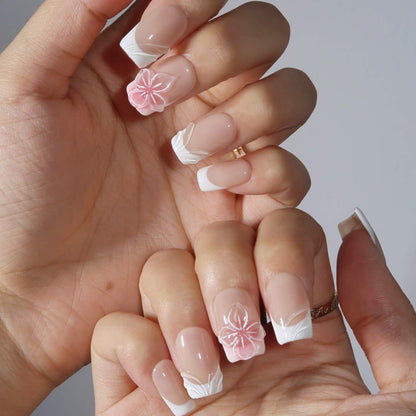 Timeless Beauty - Ersa Nails Nude White PressOnNails