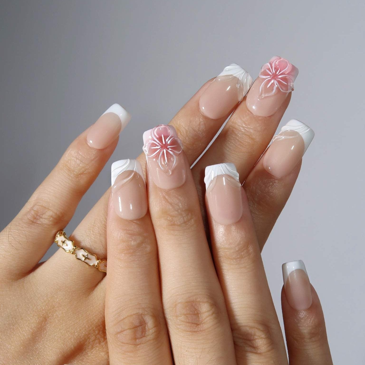 Timeless Beauty - Ersa Nails Nude White PressOnNails