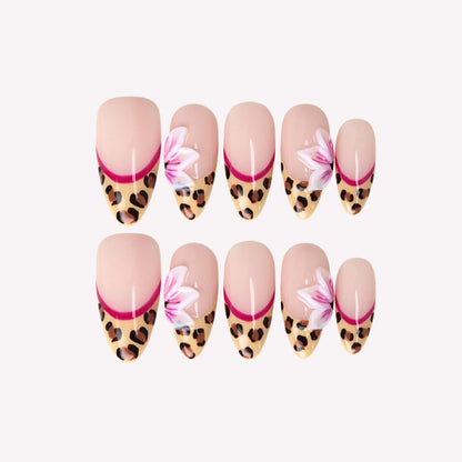 Untamed Glamour - Ersa Nails Nude Pink Black PressOnNails