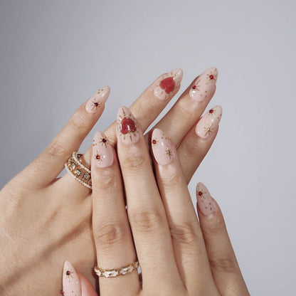 Venus's Embrace - Ersa Nails Nude Red Gold PressOnNails